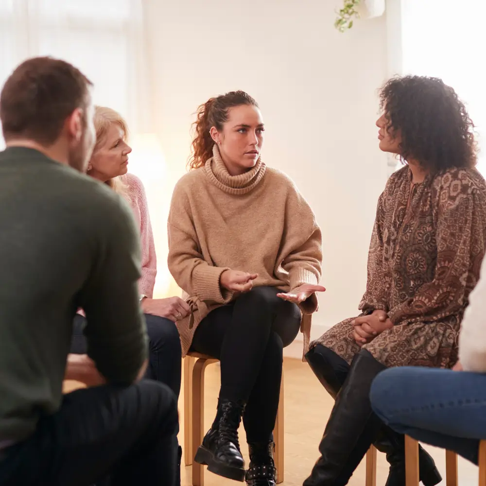 02 Group therapy or reflective practice discussion